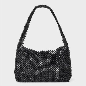 NWT. Elegant Black Beaded Women's Bag.